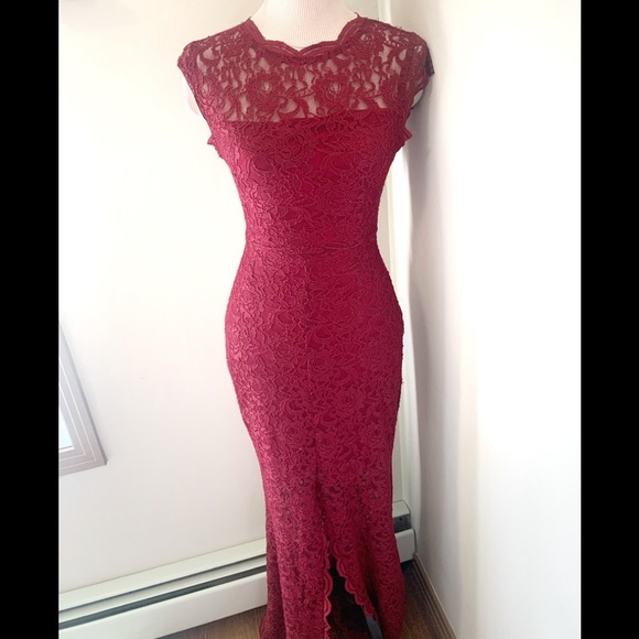 Dresses & Skirts - Women sleeve bodycon lace red dress